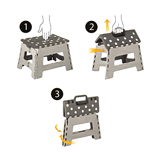 BESCH Taburete Plegable Multiuso Compacto de 22 CM Soporte Máximo de 150KG (GRIS)