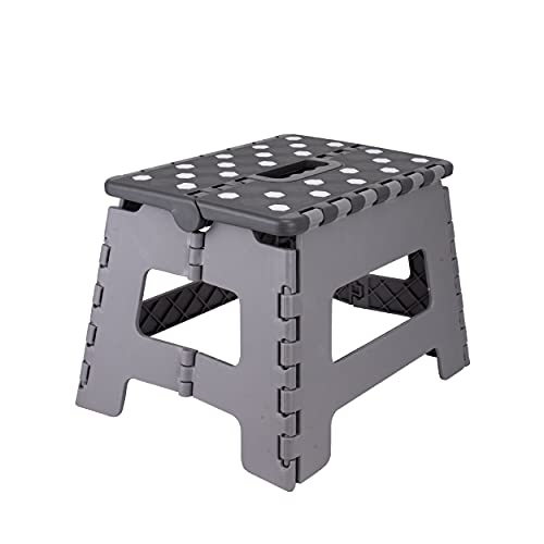 BESCH Taburete Plegable Multiuso Compacto de 22 CM Soporte Máximo de 150KG (GRIS)