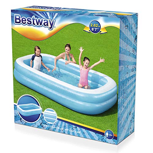 BESTWAY 54006 - Piscina Hinchable Infantil Rectangular 262x175x51 cm