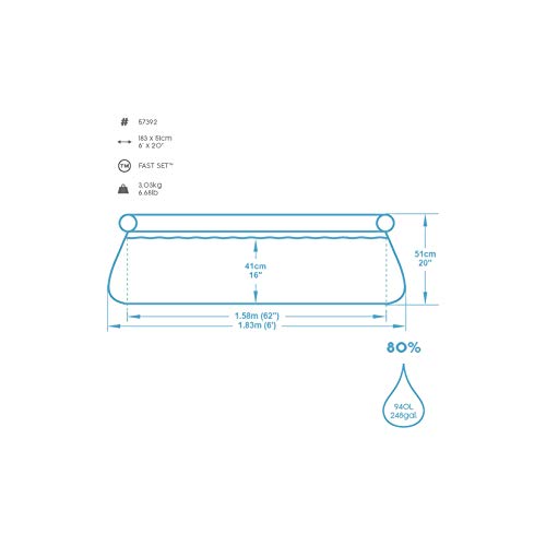 BESTWAY 57392 - Piscina Hinchable Infantil Fast Set Mi Primera Piscina 183x51cm