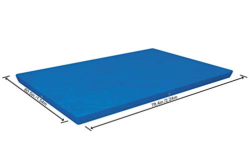 BESTWAY 58103 - Cobertor de Invierno para Piscina Desmontable 221x150 cm Rectangular PVC con Cuerdas Para Fijarlo y con Orificios de Drenaje Fácil Colocación y Almacenaje