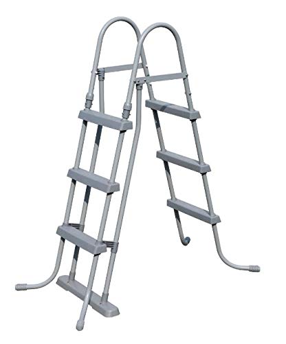 Bestway - Escalera de seguridad para piscinas elevadas, 4 peldaños a cada lado, altura 122 cm