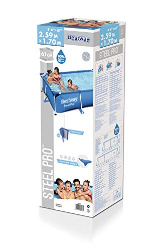 Bestway Steel Pro Piscina Desmontable Tubular Infantil, 259 x 170 x 61 cm