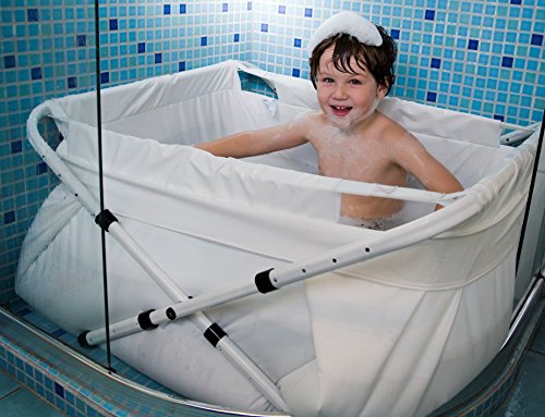 Bibabad Bañera plegable para bebé, antideslizante, bañera portable para niños de 1 a 8 años, accesorios de baño para bebés pequeños