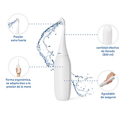 Bidé portátil original HAPPYPO en varios colores I El Easy-Bidé 2.0 sustituye toallitas húmedas y el inodoro con ducha I Bidé móvil para viajes con bolsa de viaje I Ducha íntima I ahorra papel