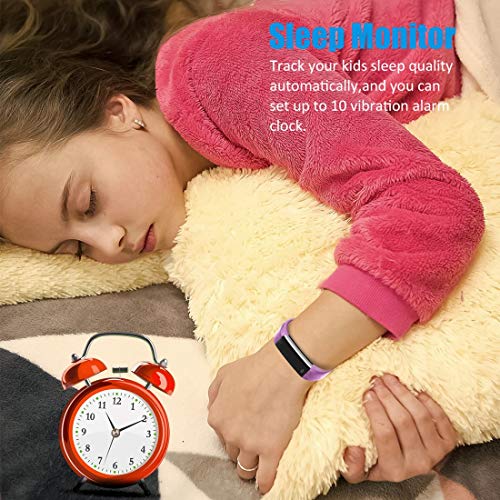 BIGGERFIVE Pulsera Actividad Inteligente Reloj Inteligente para Niños Niñas, Impermeable IP67 Deportivo Smartwatch con Podómetro Monitor de Sueño Contador de Caloría y Despertador Silencioso