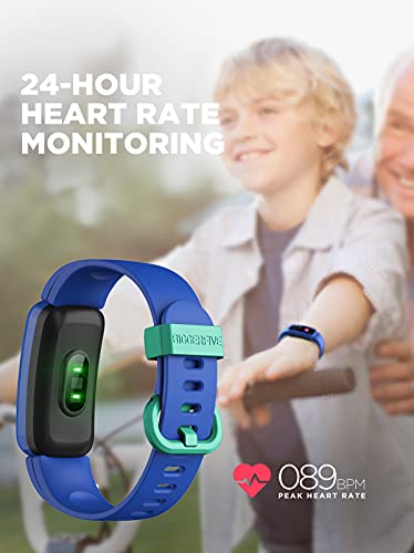 BIGGERFIVE Vigor Pulsera Actividad Inteligente Reloj Inteligente para Niños Niñas 5-15 Años, Impermeable IP68 Deportivo Smartwatch con Podómetro Pulsómetros Monitor de Sueño Contador de Caloría