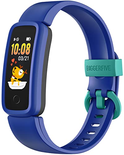 BIGGERFIVE Vigor Pulsera Actividad Inteligente Reloj Inteligente para Niños Niñas 5-15 Años, Impermeable IP68 Deportivo Smartwatch con Podómetro Pulsómetros Monitor de Sueño Contador de Caloría