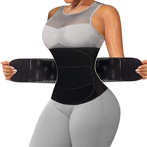 Bingrong Fajas Deportivas Neopreno Faja Lumbar Entrenador De Sudoración Y Compresión para Mujer Faja Cinturón Lumbar Abdominal Doble Adjustable para Hacer Ejercicio