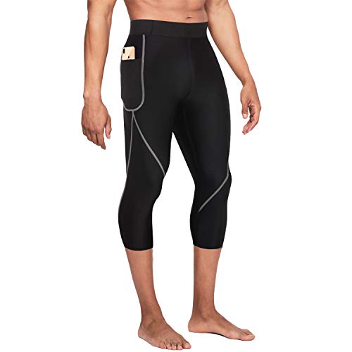 Bingrong Pantalones para Hombre Pantalón de Sudoración Pantalones de Neopreno para Ejercicio para Deportivo (Negro, XL)