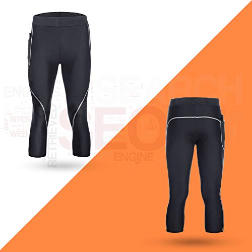 Bingrong Pantalones para Hombre Pantalón de Sudoración Pantalones de Neopreno para Ejercicio para Deportivo (Negro, XL)