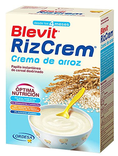 Blevit Rizcrem - Papilla de Cereales para bebé con Crema de Arroz - Sin Gluten y Sin Azúcares Añadidos - Facilita la digestión - Desde los 4 meses - 300g