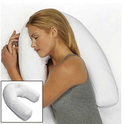 Bluelover Algodón De Los PP En Forma De U Almohada Blanco Lado Durmiente Reposacabezas Viaje Antironquidos Cojín Suave