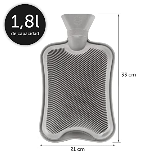 Blumtal Bolsa de Agua Caliente 1,8 L - Botella De Agua De Gran Capacidad con Funda Suave, Bolsa de calor, color Azul Turquesa