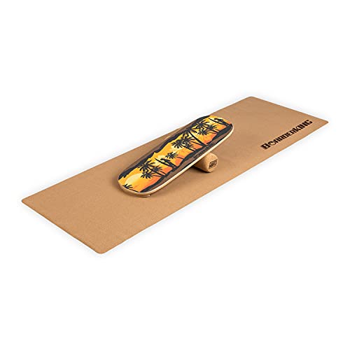 BoarderKing Hawaii - Tabla de Skateboard, Tabla de Equilibrio, 100 mm, Rollo de Corcho