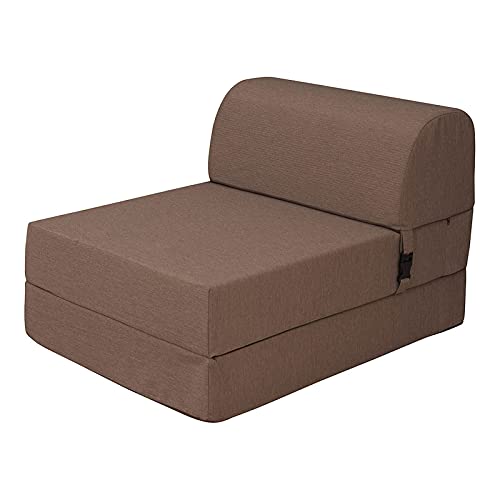 Bobby's Bedware Colchón plegable 2 en 1 Modjo, práctico como colchón de viaje, colchón plegable, colchón de invitados, colchón de viaje de 13 cm de altura,también como sillón gris pardo