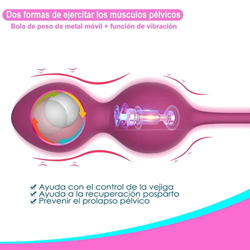 Bolas Chinas de Suelo Pelvico para Mujer Masajeador Kegel Ejercitador Silicona Balls de Entrenamiento Muscular Pélvico Ejecitador Suelo Pelvico