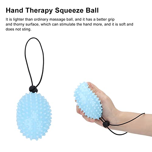 Bolas para ejercicios de mano, Bolas antiestrés para apretar de fuerza hueca con una cuerda, Bolas antiestrés para apretar con las manos, Bolas para aliviar el estrés, Bolas de terapia(Azul)