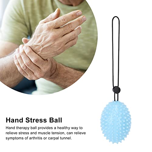 Bolas para ejercicios de mano, Bolas antiestrés para apretar de fuerza hueca con una cuerda, Bolas antiestrés para apretar con las manos, Bolas para aliviar el estrés, Bolas de terapia(Azul)