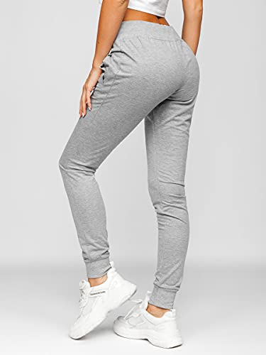 BOLF Mujer Pantalón Deportivo Pantalón de Chándal Largos Jogger Pantalones de Algodón Entrenamiento Jogging Outdoor Estilo Deportivo Slim Fit CK-01 Gris L [F6F]