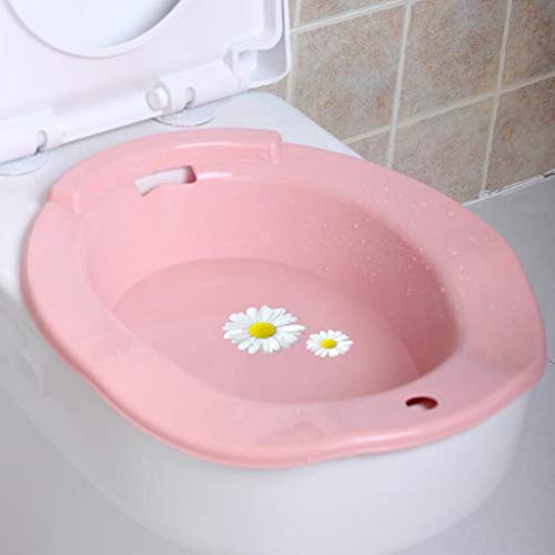 Bonarty Bidé de Baño de Asiento de Plástico para Terapia de Hemorroides para Mujeres Embarazadas - Rosado