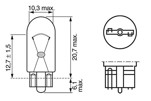 Bosch W5W Longlife Daytime Lámparas para vehículos - 12 V 5 W W2,1x9,5d - Lámparas x2