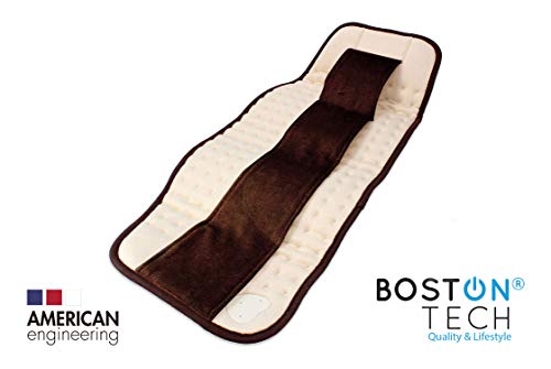 Boston Tech WE-116 Almohadilla Electrónica Lumbar de 29x69cm, superficie suave de microfibra, 3 niveles de temperatura, display iluminado, cinturón con velcro, Lavable a máquina