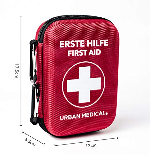 Botiquín de primeros auxilios Premium de Alemania. | Urban Medical® | DIN 13167 l Para acampar, para hacer deporte, para viajar, para la bicicleta o para la casa.