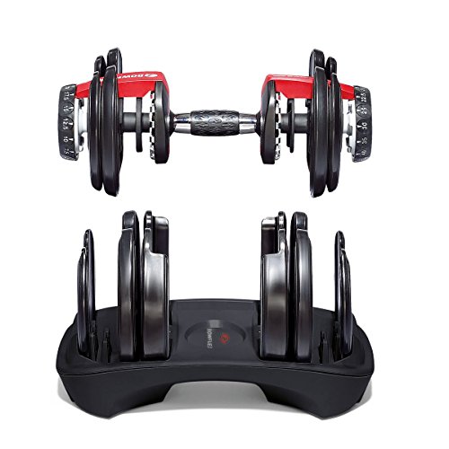 Bowflex SelectTech 552i macuerna 2-24 kg (1 mancuerna) Ajustables para Hogar, Adultos Unisex, Rojo, Negro, Gris, Talla Única