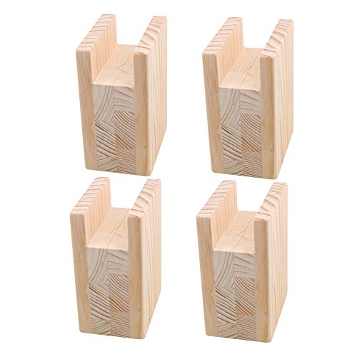 BQLZR 10 x 7 x 13,5 cm madera mesa escritorio cama elevador elevador muebles almacenamiento para 4 cm ranura pies hasta 10 cm elevación paquete de 4