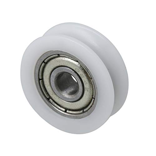 BQLZR Rodamiento de plástico blanco de 18 mm de diámetro y 6 mm de ancho de acero sellado en U para puertas deslizantes y ventanas, carga máxima de 27 kg (2 unidades)