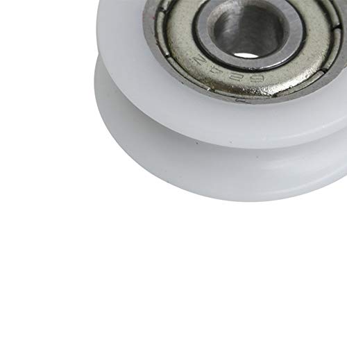 BQLZR Rodamiento de plástico blanco de 18 mm de diámetro y 6 mm de ancho de acero sellado en U para puertas deslizantes y ventanas, carga máxima de 27 kg (2 unidades)