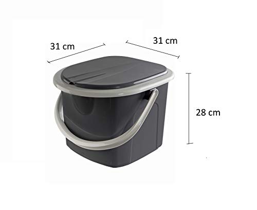 BRANQ Toilettes 15,5 litres de camping toilettes seau WC extérieur Voyage (noir)