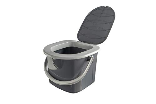 BRANQ Toilettes 15,5 litres de camping toilettes seau WC extérieur Voyage (noir)