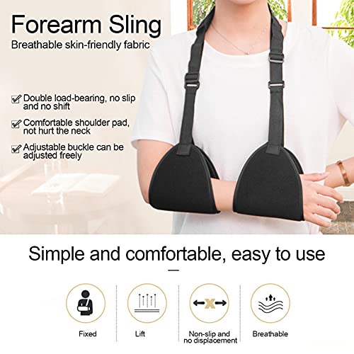 Brazo Suuport Sling, Sling de abducción de hombro Inmovilizador Almohada de brazo para soporte de lesiones Sublexion del manguito rotador, Cirugía, Dislocado, Brazo roto(negro)