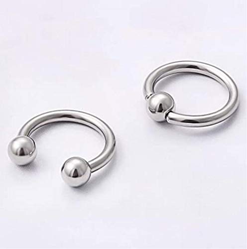 Briana Williams 16G 9pcs Septum Clicker Acero Quirúrgico Nariz Labio Hélice Cartílago Tragus Aro Oreja Segmento Cuenta Cautiva Herradura Piercing