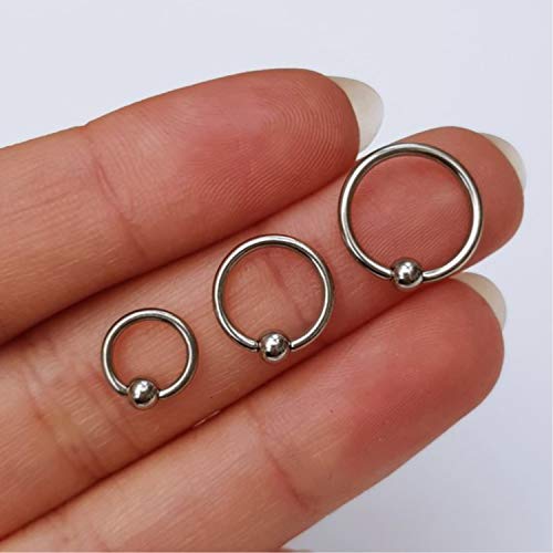 Briana Williams 16G 9pcs Septum Clicker Acero Quirúrgico Nariz Labio Hélice Cartílago Tragus Aro Oreja Segmento Cuenta Cautiva Herradura Piercing