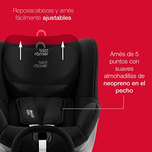 BRITAX RÖMER Silla Coche DUALFIX2 R Gira 360° y con Anclaje ISOFIX Niño de 0 a 18 kg Grupo 0+/1 desde el Nacimiento hasta los 4 Años, Cosmos Black