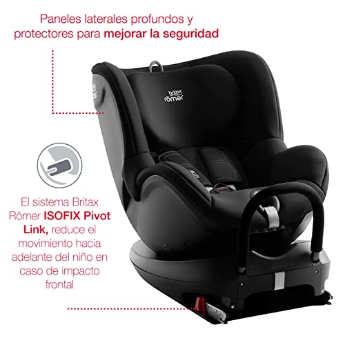 BRITAX RÖMER Silla Coche DUALFIX2 R Gira 360° y con Anclaje ISOFIX Niño de 0 a 18 kg Grupo 0+/1 desde el Nacimiento hasta los 4 Años, Cosmos Black