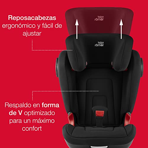 BRITAX RÖMER Silla Coche KIDFIX2 S con Protecciones Laterales Niño de 15 a 36 kg Grupo 2/3 de 3,5 a 12 Años, Cosmos Black