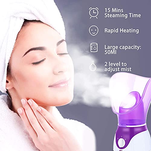 Bromose Sauna Facial, Icoic Humidificador de Vapor Facial Susana con Niebla Caliente para Hidratar y Rostro Limpio