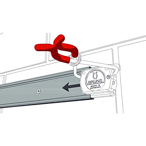 Bruns - Juego de soportes (raíl de 0,5 m, 2 soportes para herramientas y 2 ganchos para herramientas, sujeta con seguridad todos los equipos utilizados de madera, metal o plástico y también los elementos con un diámetro de 0-50 mm)