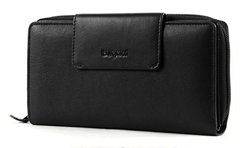 Bugatti Vertice Cartera Tarjetero Mujer Piel 24 Tarjetas - Negro