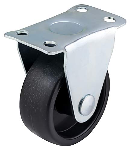 Bulldog Castors - Juego de 4 ruedas fijas de 40 mm, plástico negro, para muebles, electrodomésticos y equipos