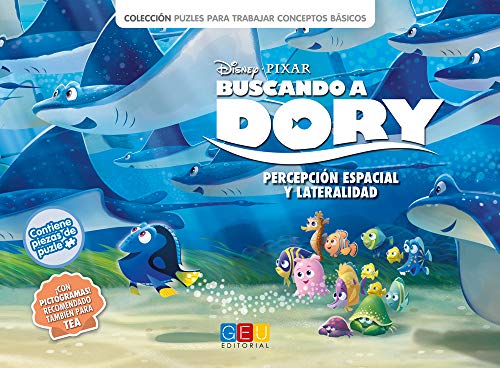 Buscando a Dory - Libro-juego/ Editorial GEU/ A partir de 6 años/ Trabaja la percepción espacial / Actividades prácticas con puzle / Incluye pictogramas (Niños de 3 a 6 años)