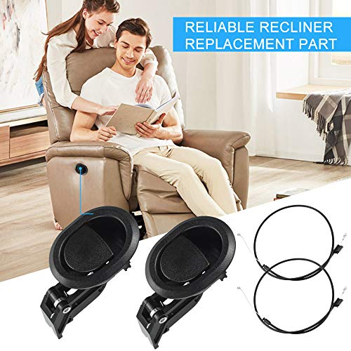 BUZIFU Palanca Sofá Reclinable con Cable de Repuesto, 2 unids Palanca Sillon Relax y 2 unids Cable de Sillón 95 cm, Tirador Sillón Relax Universal, para Sustituir El Sistema Reclinación Manual Roto