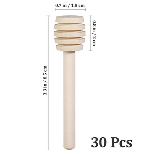 cabilock 30 Unidades de 8Cm de Barra de Agitación de Miel Mini Palillo de Madera para Miel Palillo de Cuchara de Miel Que Dispensa para Tarro de Miel