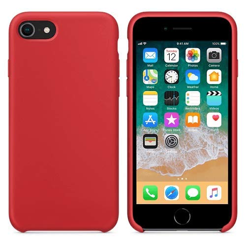 CABLEPELADO Funda Silicona iPhone 6/6s Textura Suave Color Rojo