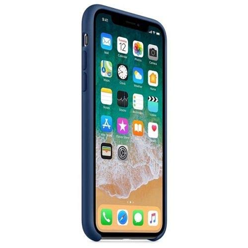 CABLEPELADO Funda Silicona iPhone X/XS Textura Suave Color Azul Cobalto