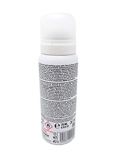 Caja 12 sprays hidroalcohólicos para desinfectar las manos formato bolsillo. Aroma Melocotón y Cítricos 75 ml…